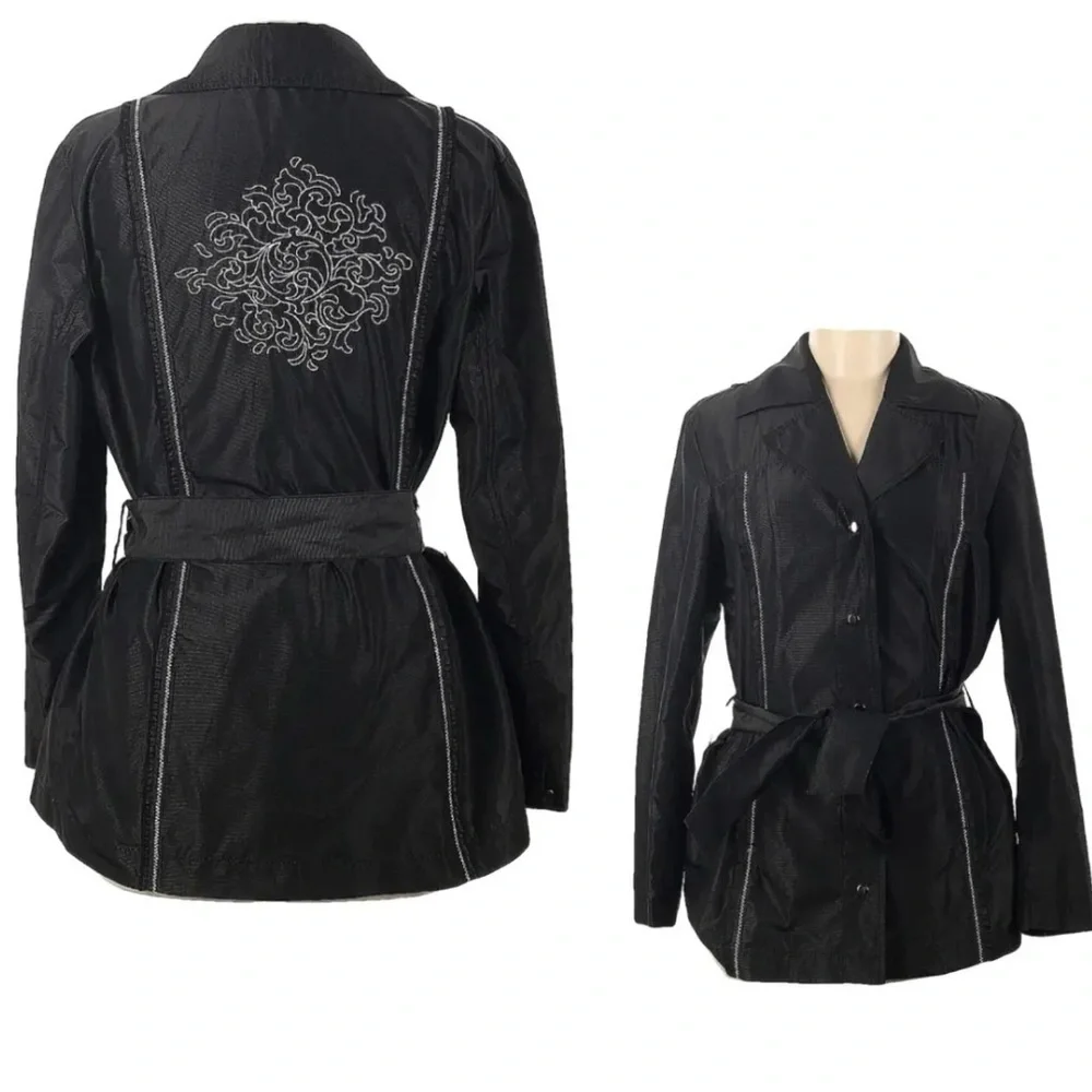 Chico’s Topper Julitta black lightweight windbreaker jacket size